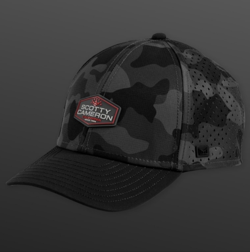 Scotty Cameron x Melin Black Camo Cali Red Patch A-Game HYDRO Snapback Hat NWT